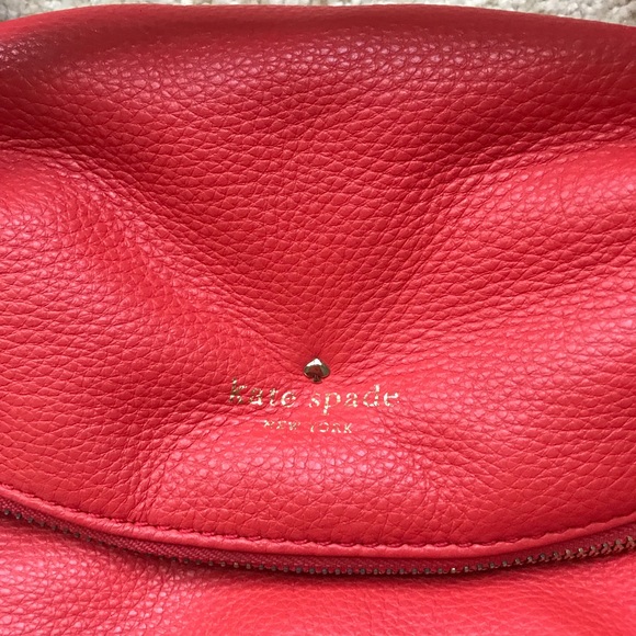 Kate Spade Cherry Red Foldover Pebbled Leather Bag - Picture 4 of 14